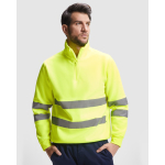 Felpa da lavoro alta visibilità in pile 280 g/m2 Roly Spica color giallo fluorescente quarta vista d'uso