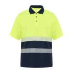 Polo tecnica alta visibilità in poliestere 170 g/m2 Roly Vega color giallo fluorescente seconda vista