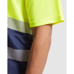 Polo tecnica alta visibilità in poliestere 170 g/m2 Roly Vega color giallo fluorescente vista dettaglio 2