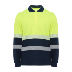 Polo da lavoro alta visibilità maniche lunghe 170g/m2 Roly Vega LS color giallo fluorescente seconda vista
