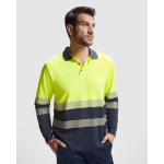 Polo da lavoro alta visibilità maniche lunghe 170g/m2 Roly Vega LS color giallo fluorescente prima vista d'uso