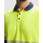 Polo da lavoro alta visibilità maniche lunghe 170g/m2 Roly Vega LS color giallo fluorescente vista dettaglio 1