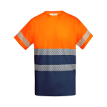 T-shirt da lavoro tecnica in cotone e poliestere 170g/m2 Roly Tauri color arancione seconda vista