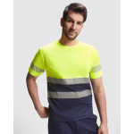 T-shirt da lavoro tecnica in cotone e poliestere 170g/m2 Roly Tauri color blu mare prima vista d'uso