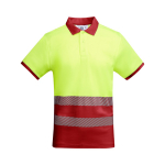 Polo da lavoro a alta visibilità maniche corte 170g/m2 Roly Atrio color rosso seconda vista
