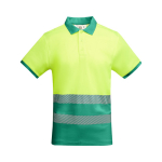 Polo da lavoro a alta visibilità maniche corte 170g/m2 Roly Atrio color verde seconda vista