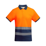 Polo da lavoro a alta visibilità maniche corte 170g/m2 Roly Atrio color arancione seconda vista