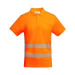 Polo da lavoro a alta visibilità maniche corte 170g/m2 Roly Atrio color  arancione fluorescente seconda vista
