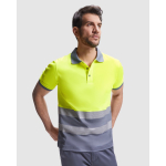 Polo da lavoro a alta visibilità maniche corte 170g/m2 Roly Atrio color  arancione fluorescente prima vista d'uso