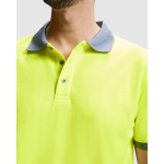 Polo da lavoro a alta visibilità maniche corte 170g/m2 Roly Atrio color  arancione fluorescente vista dettaglio 2