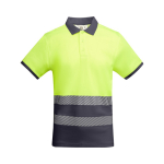 Polo da lavoro a alta visibilità maniche corte 170g/m2 Roly Atrio color grigio topo seconda vista
