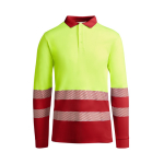 Polo da lavoro tecnica a maniche lunghe 170 g/m2 Roly Atrio LS color rosso seconda vista