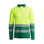 Polo da lavoro tecnica a maniche lunghe 170 g/m2 Roly Atrio LS color verde seconda vista