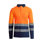 Polo da lavoro tecnica a maniche lunghe 170 g/m2 Roly Atrio LS color arancione seconda vista