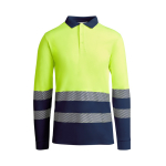 Polo da lavoro tecnica a maniche lunghe 170 g/m2 Roly Atrio LS color blu mare seconda vista