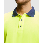 Polo da lavoro tecnica a maniche lunghe 170 g/m2 Roly Atrio LS color blu mare vista dettaglio 2