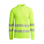 Polo da lavoro tecnica a maniche lunghe 170 g/m2 Roly Atrio LS color giallo fluorescente seconda vista