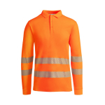 Polo da lavoro tecnica a maniche lunghe 170 g/m2 Roly Atrio LS color  arancione fluorescente seconda vista