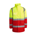 Parka da lavoro imbottito alta visibilità 395 g/m2 Roly Merak color rosso seconda vista