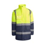 Parka da lavoro imbottito alta visibilità 395 g/m2 Roly Merak color blu mare seconda vista