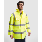 Parka da lavoro imbottito alta visibilità 395 g/m2 Roly Merak color blu mare prima vista d'uso