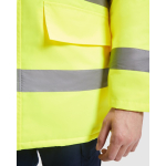 Parka da lavoro imbottito alta visibilità 395 g/m2 Roly Merak color blu mare vista dettaglio 1
