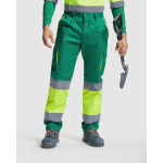 Pantaloni da lavoro lungo multitasche visibilità 235g/m2 Roly Enix color verde prima vista d'uso