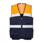 Gilet da lavoro ad alta visibilità multitasche 200g/m2 Roly Beta color  arancione fluorescente seconda vista