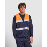 Gilet da lavoro ad alta visibilità multitasche 200g/m2 Roly Beta color  arancione fluorescente prima vista d'uso