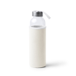 Borraccia in vetro con custodia in neoprene e laccetto 500ml color bianco seconda vista
