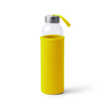 Borraccia in vetro con custodia in neoprene e laccetto 500ml color giallo seconda vista