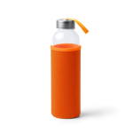 Borraccia in vetro con custodia in neoprene e laccetto 500ml color arancione seconda vista