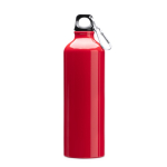 Borraccia in alluminio grande con moschettone nel tappo da 800ml color rosso seconda vista