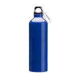 Borraccia in alluminio grande con moschettone nel tappo da 800ml color blu reale seconda vista