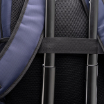 Zaino executive imbottito in nylon riciclato per laptop 15” color blu mare vista dettaglio 1