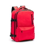 Zaino da viaggio in poliestere riciclato resistente all'acqua PC 16” color rosso prima vista d'uso