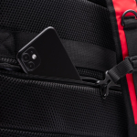 Zaino da viaggio in poliestere riciclato resistente all'acqua PC 16” color rosso vista dettaglio 4