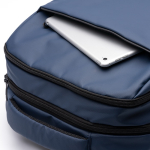 Zaino in pelle PU con manici e spallacci imbottiti per laptop 15” color blu mare vista dettaglio 1