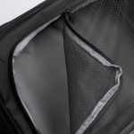 Zaino da viaggio in pelle PU espandibile con tasca per laptop 17” color nero vista dettaglio 3