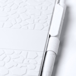 Block notes a righe fatto con estratti di pietra copertina rigida A5 color bianco vista dettaglio 2