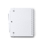 Block notes a righe fatto con estratti di pietra copertina rigida A5 color bianco vista dettaglio 3