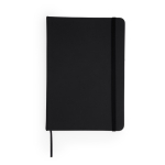 Blocco note con copertina rigida in semilpelle A5 pagine lisce color nero seconda vista