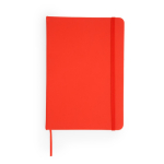 Blocco note con copertina rigida in semilpelle A5 pagine lisce color rosso seconda vista