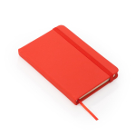 Blocco note con copertina rigida in semilpelle A5 pagine lisce color rosso vista dettaglio 1