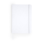 Blocco note con copertina rigida in semilpelle A5 pagine lisce color bianco seconda vista