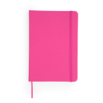 Blocco note con copertina rigida in semilpelle A5 pagine lisce color fucsia seconda vista