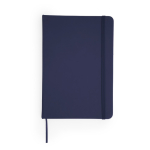 Blocco note con copertina rigida in semilpelle A5 pagine lisce color blu mare seconda vista