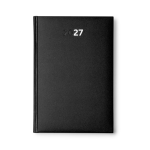 Agenda in pelle sintetica imbottita con vista giornaliera e formato A5 color nero seconda vista