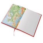 Agenda in pelle sintetica imbottita con vista giornaliera e formato A5 color rosso vista dettaglio 4