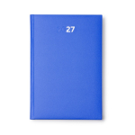 Agenda in pelle sintetica imbottita con vista giornaliera e formato A5 color blu reale seconda vista